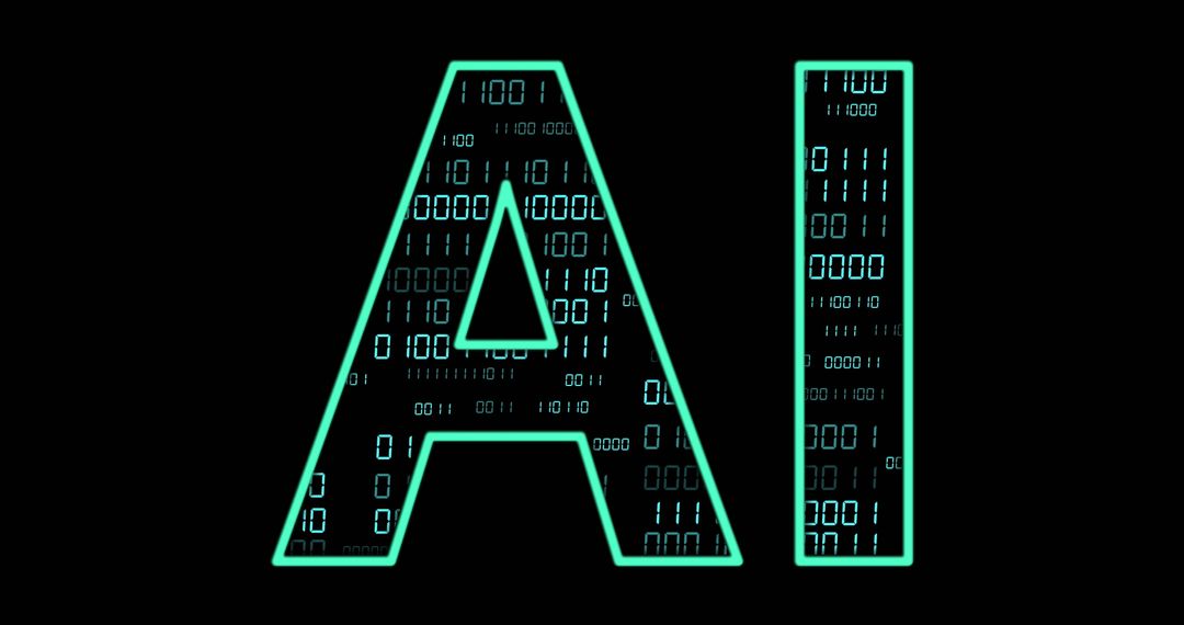 ai text with binary code on black background - Free Images, Stock Photos and Pictures on Pikwizard.com