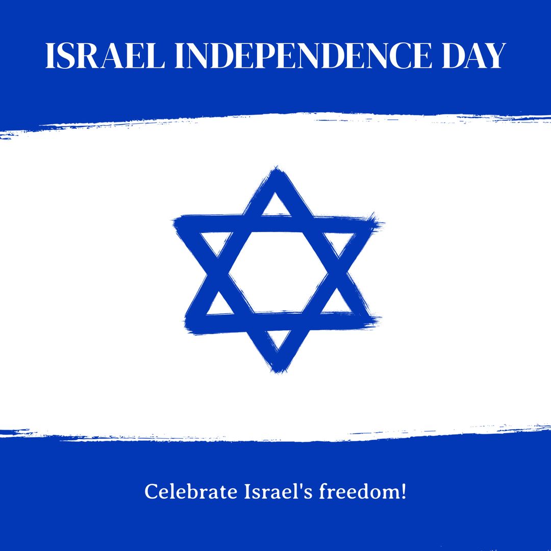 Israel Independence Day Celebration Poster with Star of David