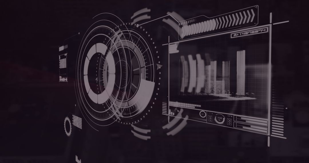 Digital data processing interface on virtual display