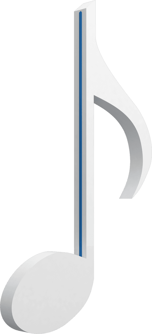 Close-up of Transparent Musical Note Symbol with Blue Accent