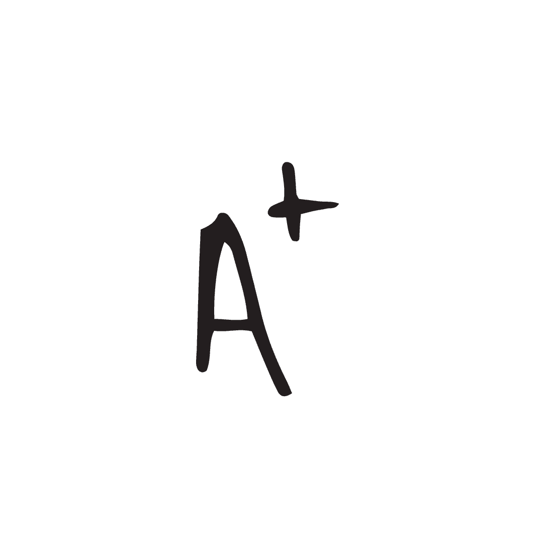 Letter A Plus Digital Text on Transparent Background