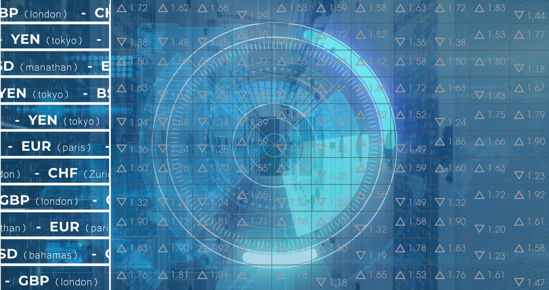 Digital Financial Data Amidst High-Tech Network Concept