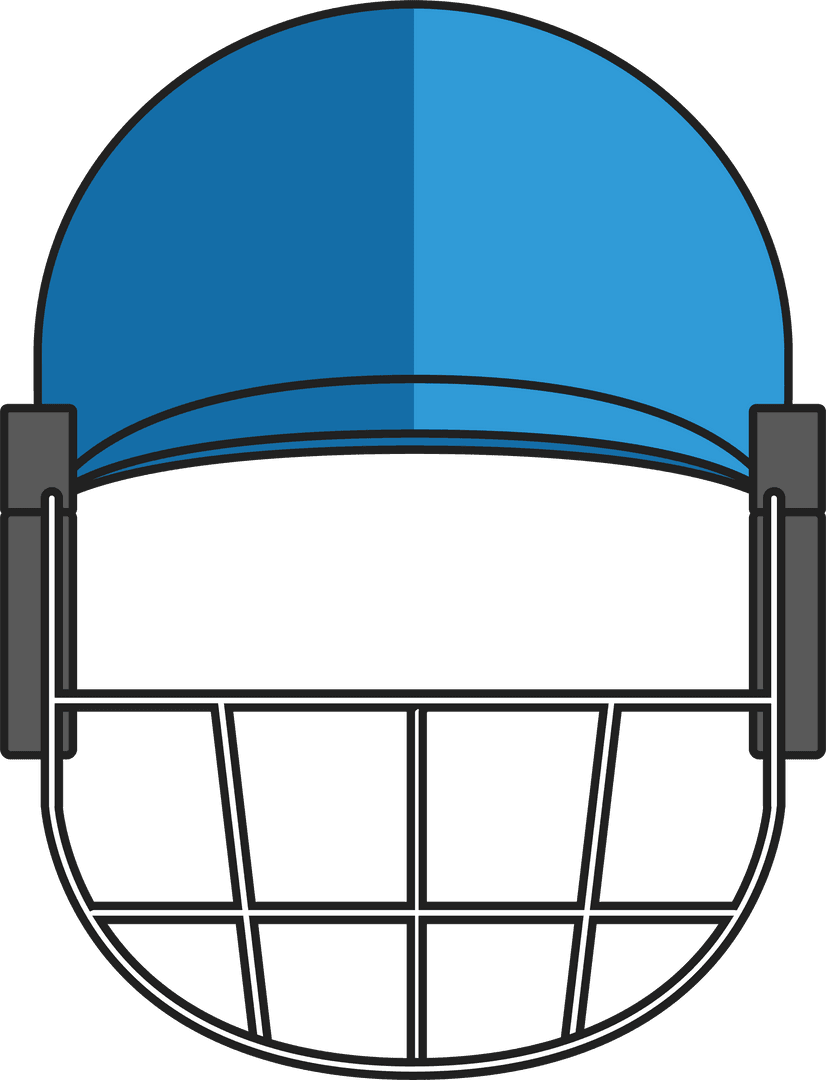 Blue Sporting Helmet with Faceguard Transparent Background