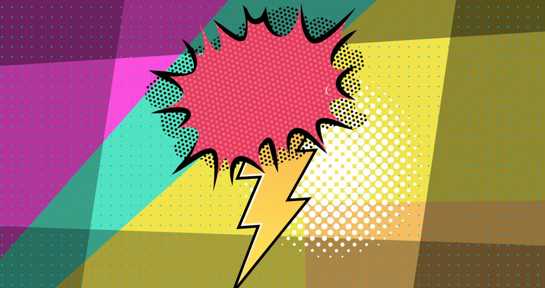 Vibrant Comic Style Speech Bubble Art with Bolt