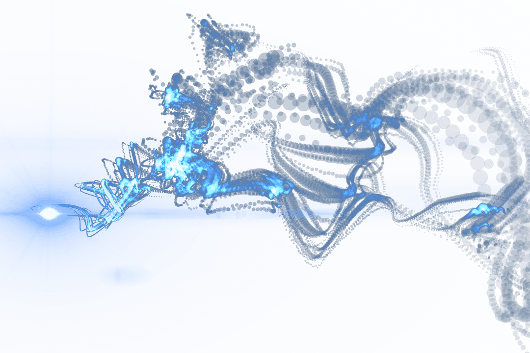 Abstract Blue Spots and Swirls on Transparent Background