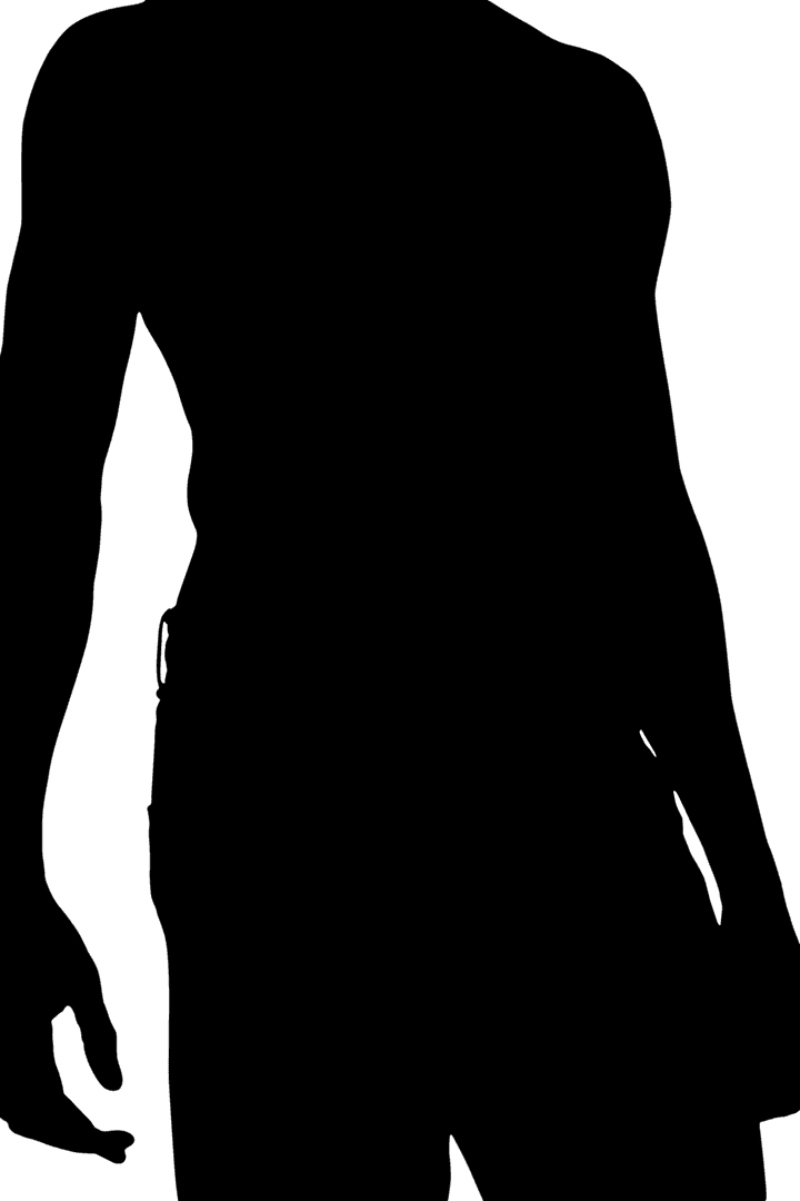 Silhouette of Active Woman Jumping on Transparent Background