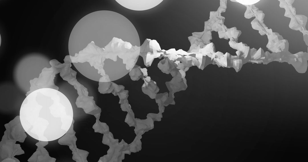 Mesmerizing DNA Strand on Abstract Background with Soft-focus Light Spheres
