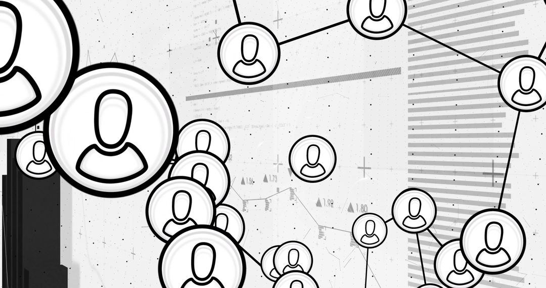 Network of User Icons and Data Analytics Visualization on Graphs
