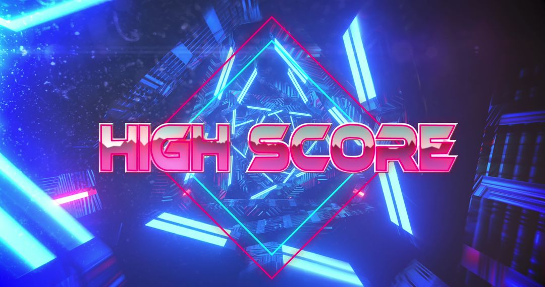 Digital Tunnel High Score Retro Gaming Concept