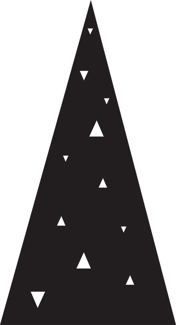 Minimalist Transparent Black Christmas Tree Vector Graphic