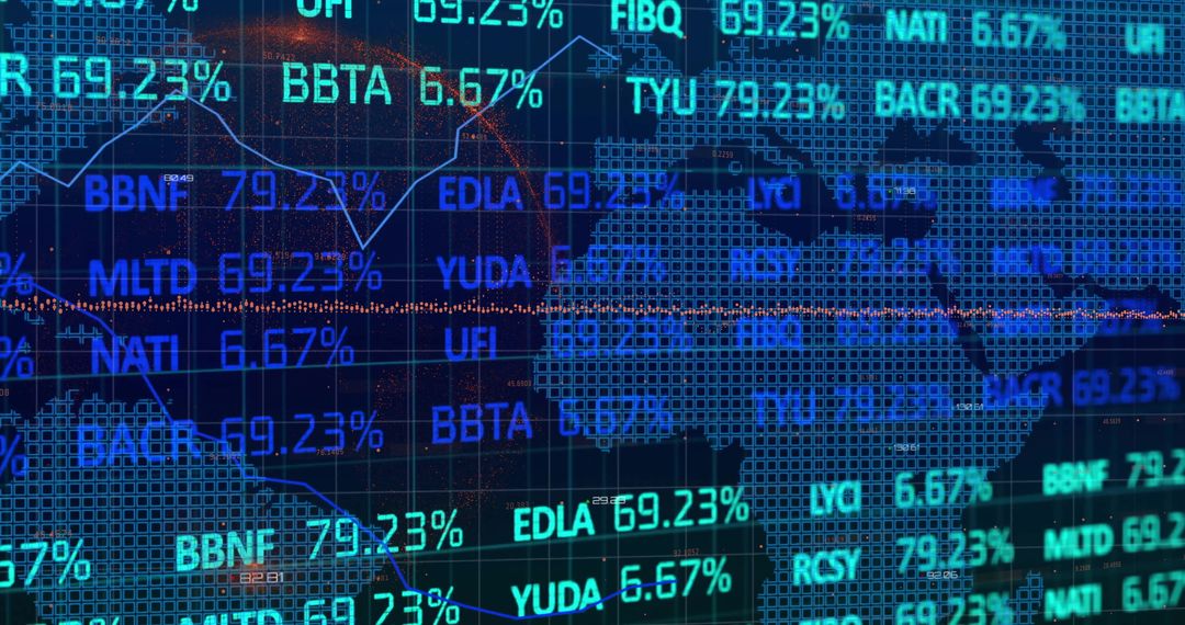 Global financial data displayed with dynamic interfaces
