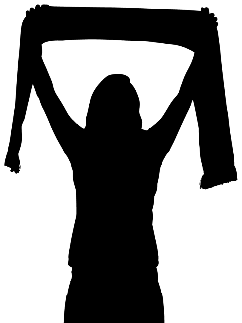 Transparent Silhouette Supporter Holding Scarf Vector