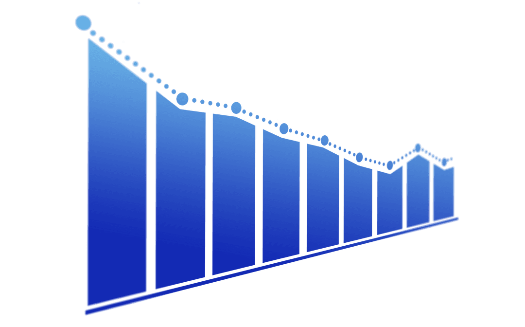 Blue Bar Chart Transparent Background Showing Data Analysis