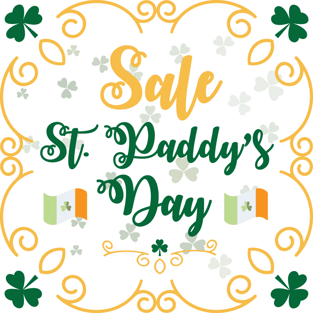Transparent St. Patrick's Day Sale Banner with Shamrocks