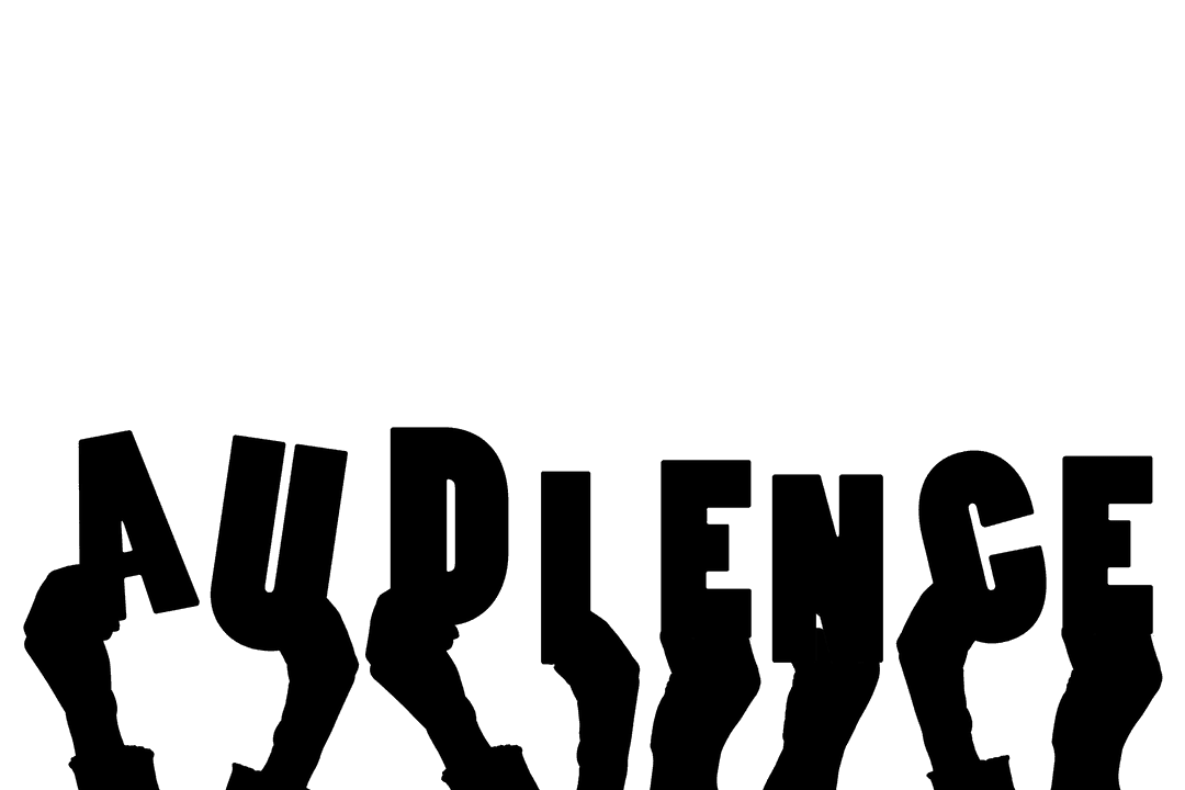 Transparent Overlay of Symbolic Hands Holding 'Audience' Text