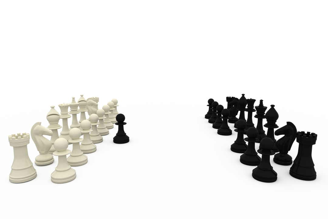 Transparent Chess Pieces with Black Pawn Switching to White Side - Download Free Stock Images Pikwizard.com