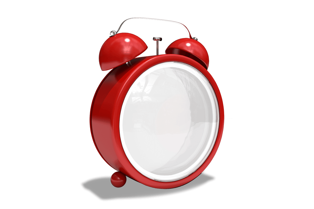 Transparent Red Alarm Clock Without Clock Face Mockup