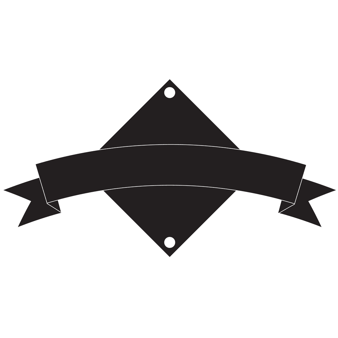 Abstract Badge with Ribbon on Transparent Background