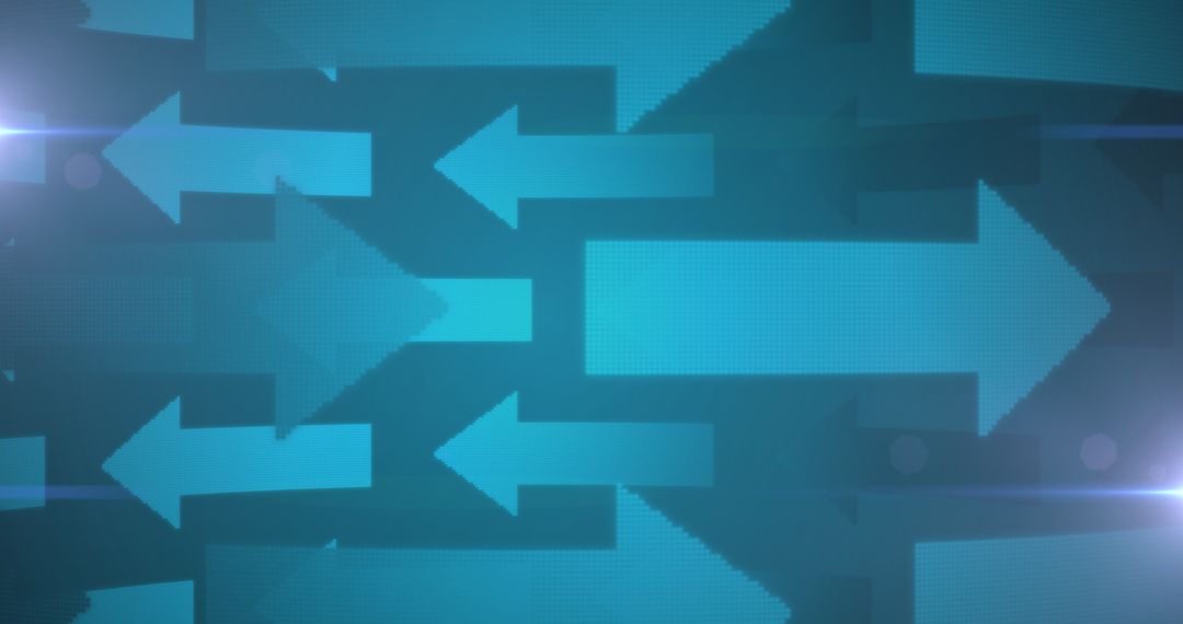 Glowing Blue Arrows in Digital Interface