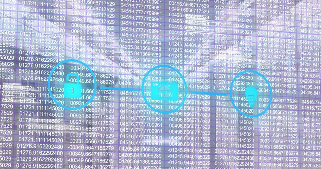 Digital Encryption and Cybersecurity Theme with Numeric Overlay