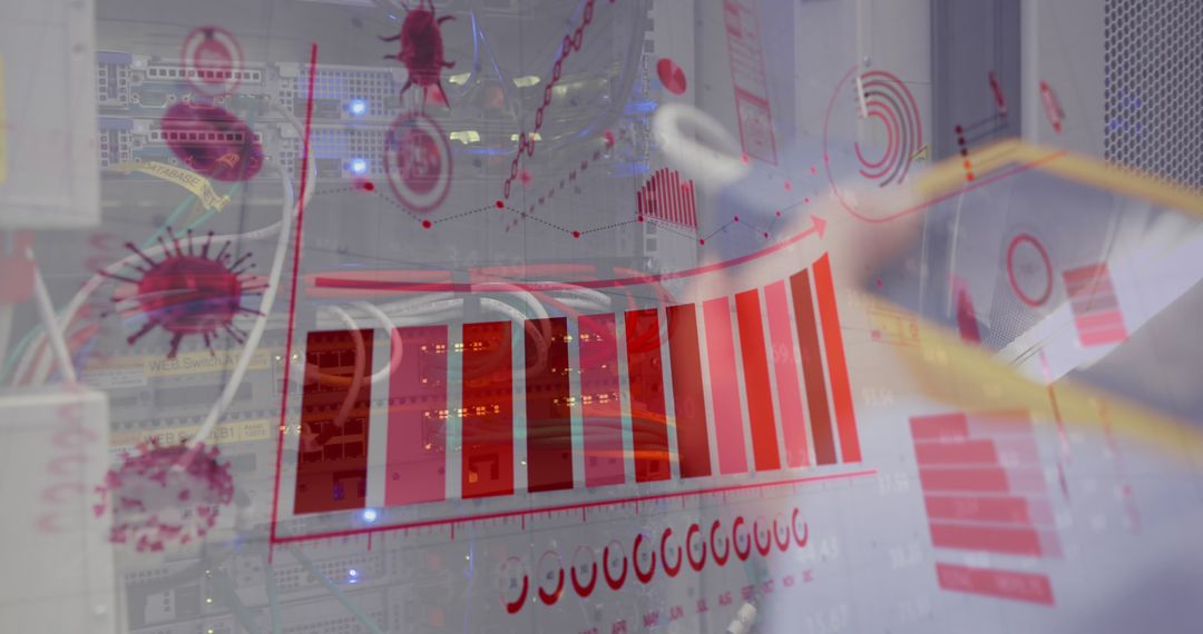 Digital Interface Shows COVID-19 Data Over Tech Setup