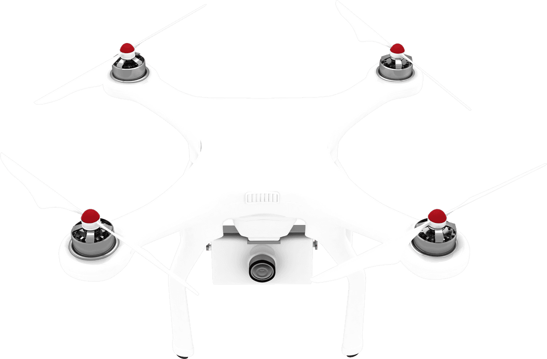 White Transparent Quadcopter Drone with Camera