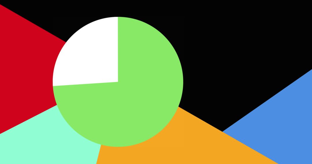 Vibrant Geometric Design with Colorful Pie Chart