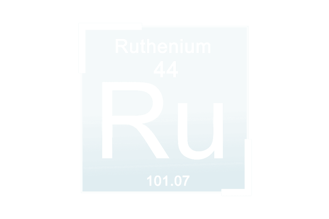 Ruthenium Element Symbol Transparent Illustration with Atomic Number