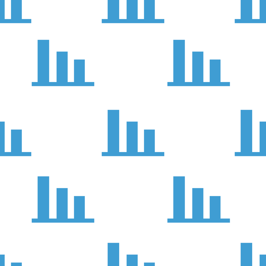 Seamless Blue Bar Graph Pattern on Transparent Background