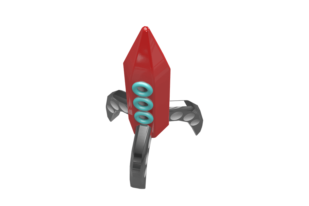 Digital Rocket Illustration on Transparent Background Illustrates Space Travel