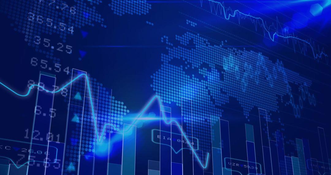 Global Financial Data Visualization with Digital Overlays