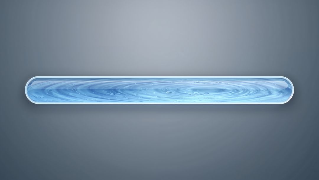 Glowing Glass Capsule Containing Swirling Blue Galaxy Nebula with Glossy Rim and Sparkles