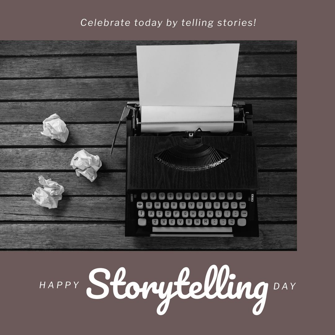 Retro Typewriter with Inspiration for Storytelling Day