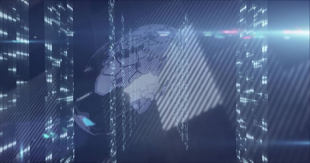 Holographic Earth Globe in High-Tech Cyber Environment