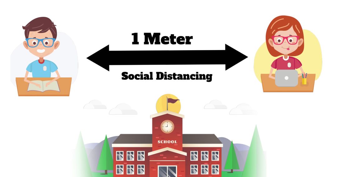 Social Distancing Illustration for Classroom Settings