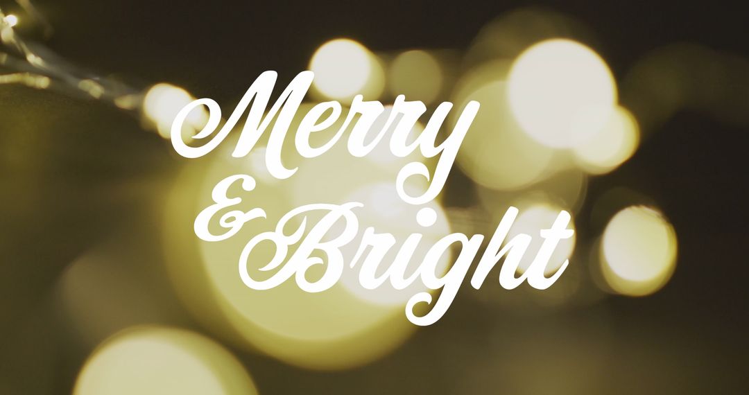 Merry and Bright Holiday Greeting with Bokeh Lights
