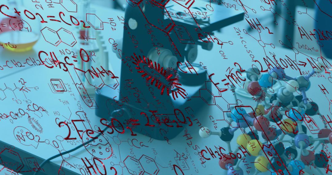 Chemical Formulas and Lab Equipment in Scientific Study