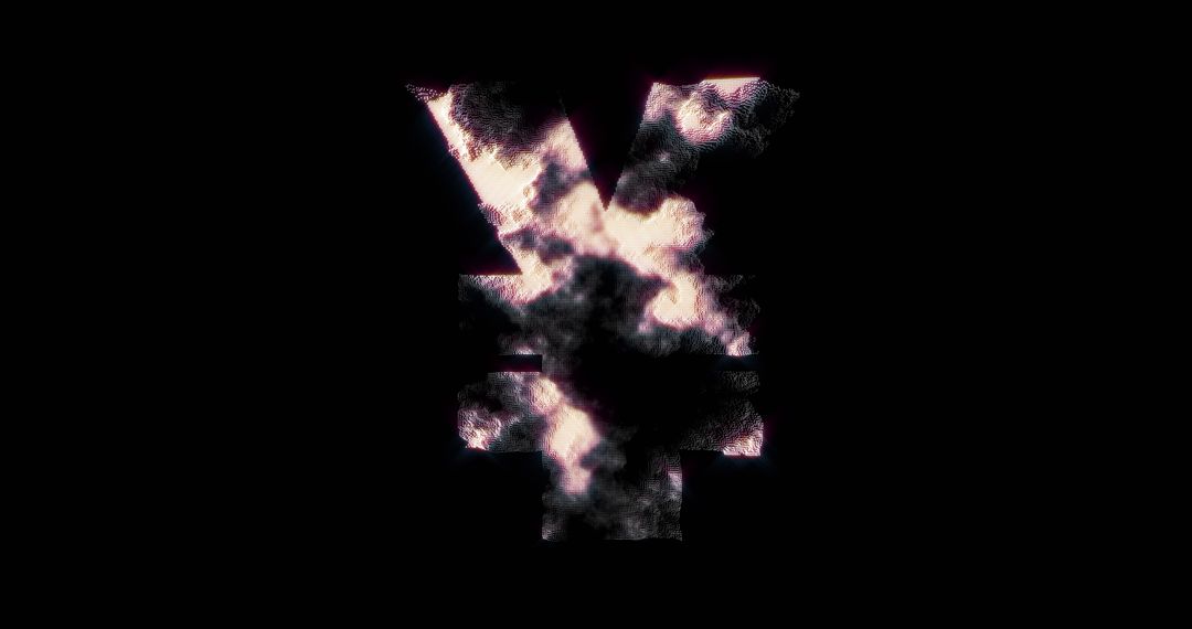 Yen Symbol with Abstract Smoke Paint Effect