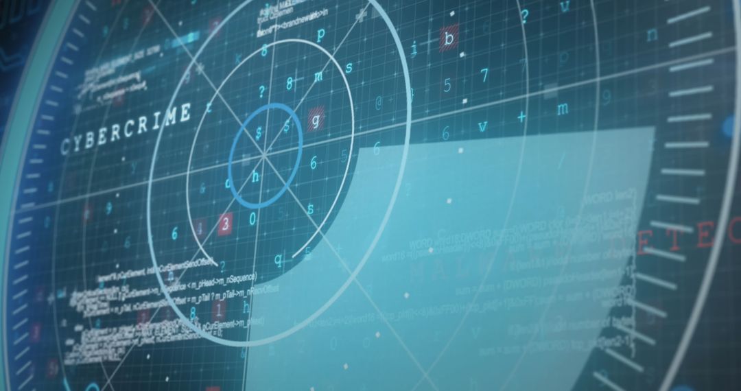 Digital Interface Scanning Matrix Illustrating Cybercrime Concept