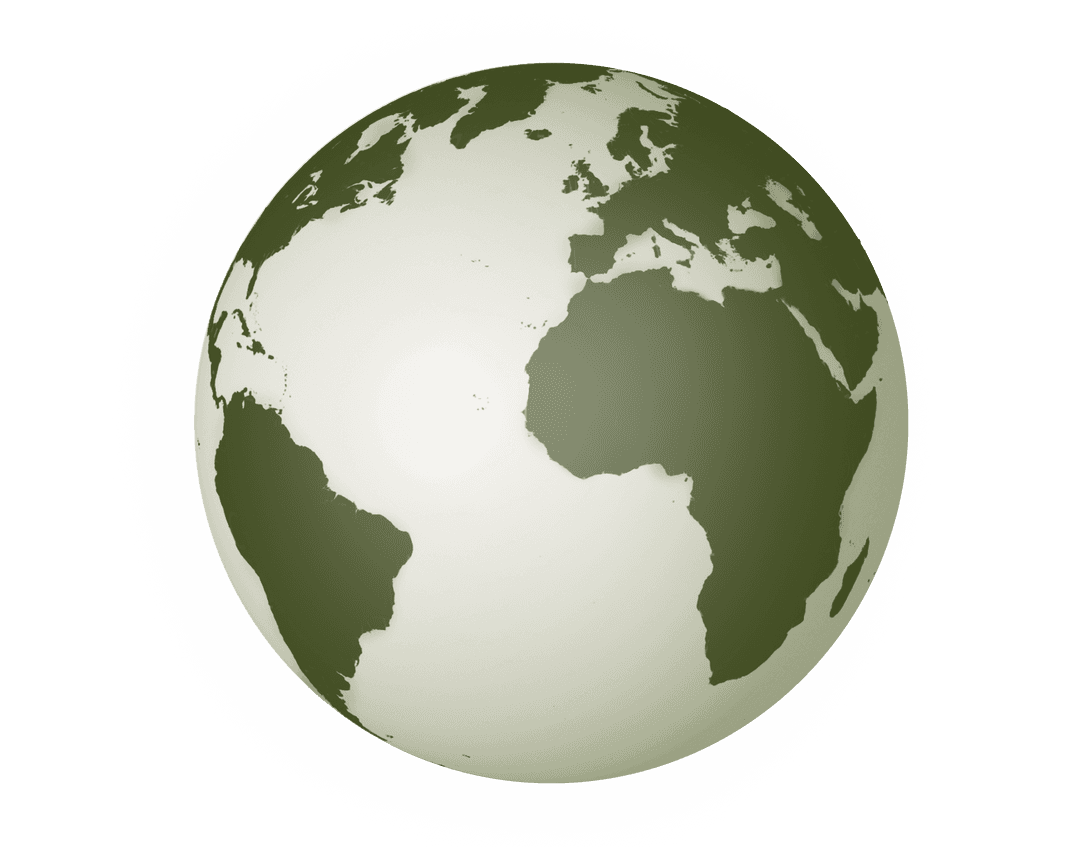 Green Globe on Transparent Background Illustrating Planet and Environment Theme