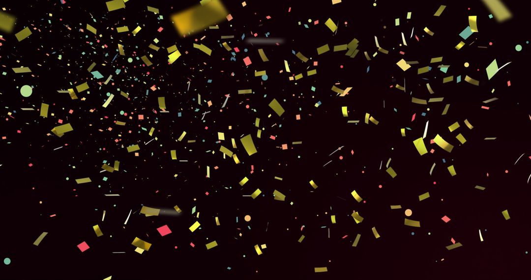 Vibrant Gold and Multicolor Confetti on Black Background - Free Images, Stock Photos and Pictures on Pikwizard.com