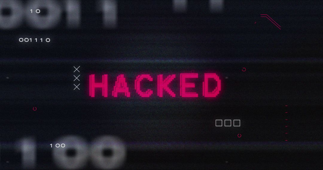 Cybersecurity Breach with Glitch Effect Design