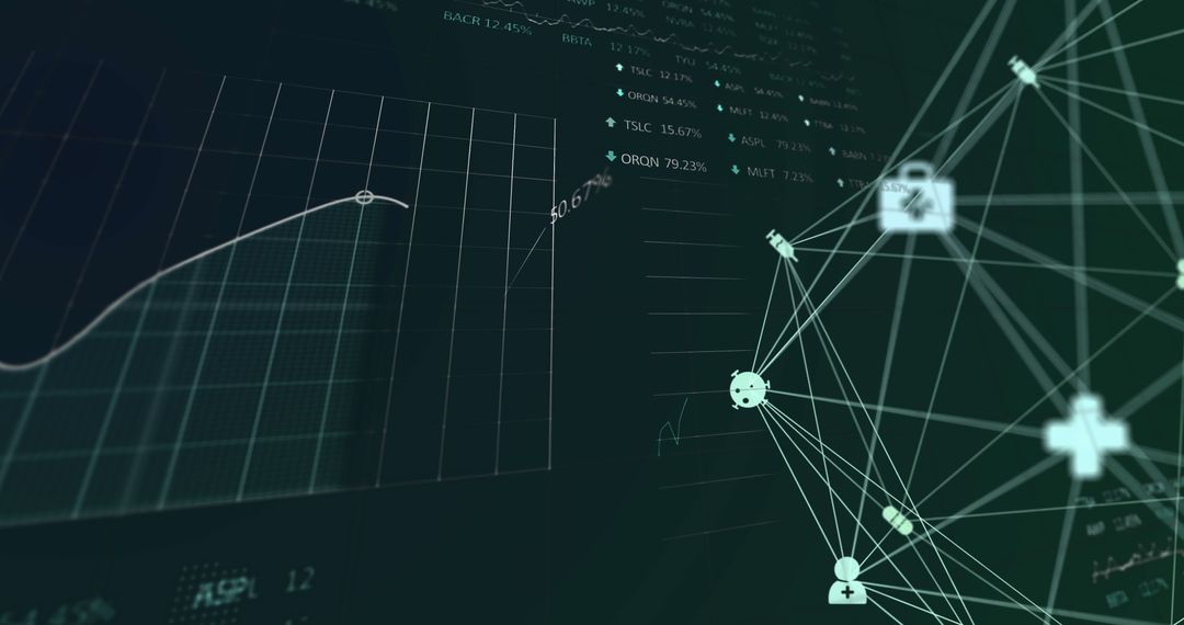 Futuristic Digital Interface Featuring Data and Global Network
