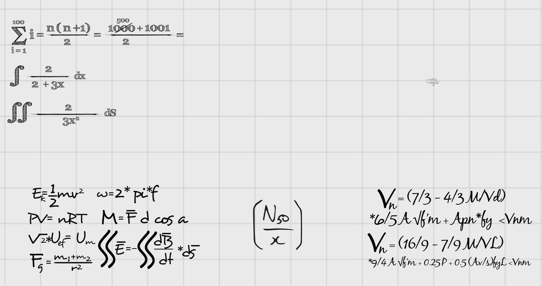 Advanced Mathematical Equations on Ruled Notepad