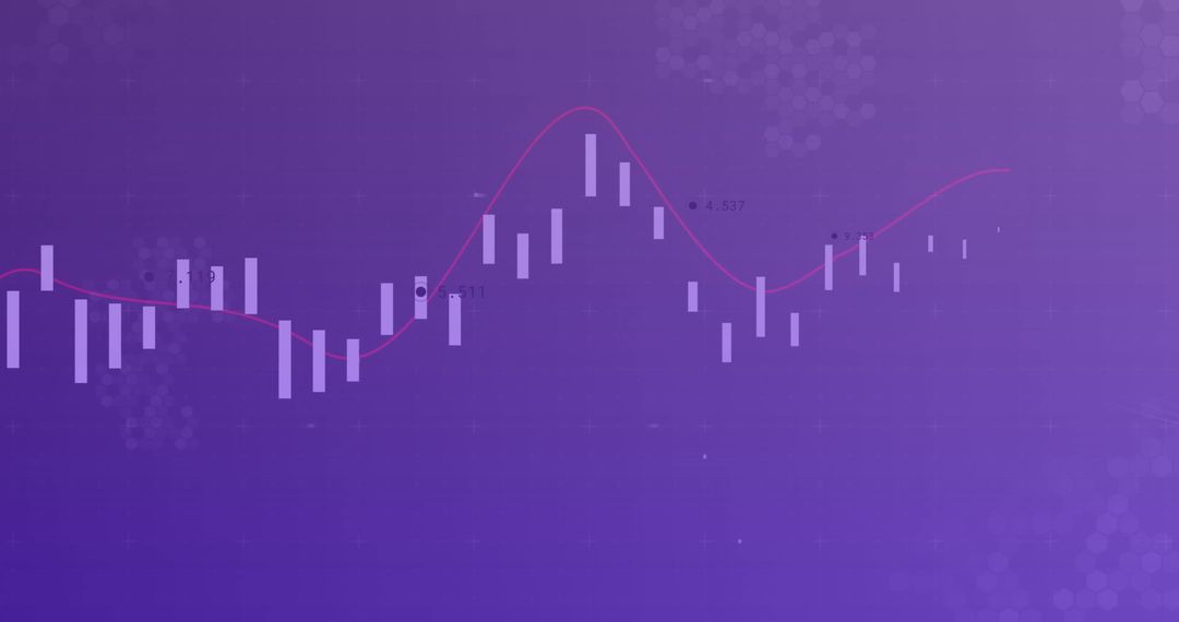 Purple Graphic Representation of Data Processing and Analysis
