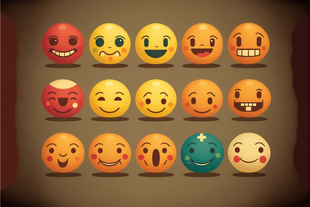 Collection of Colorful Emoji Faces Expressing Various Emotions - Free Images, Stock Photos and Pictures on Pikwizard.com