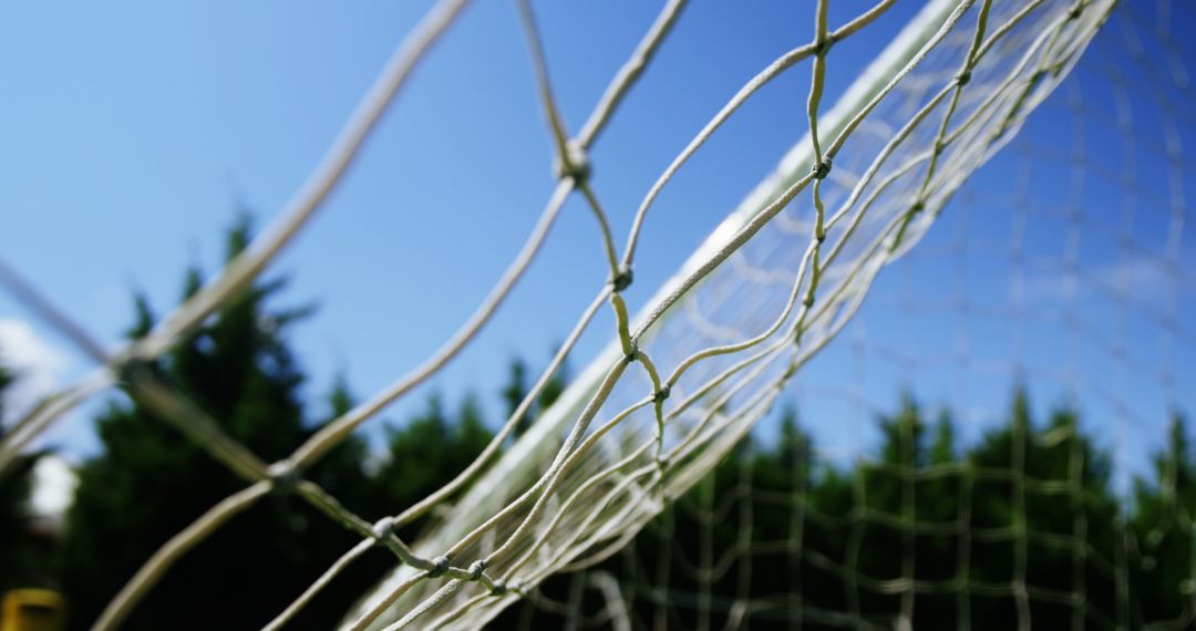 Close-up of net against blue sky on sunny day - Free Images, Stock Photos and Pictures on Pikwizard.com