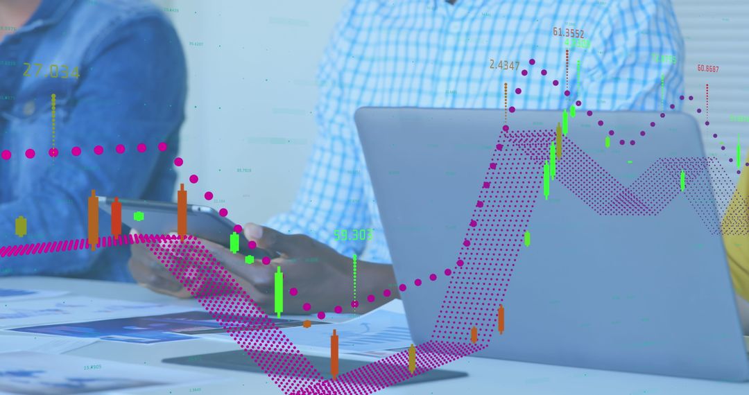 Teamwork Analyzing Financial Data on Electronic Devices