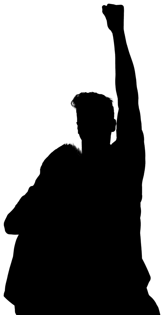 Transparent Silhouette Couple Embracing on Transparent Background