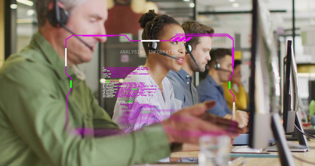Customer Support Team Collaborating in Modern Office Environment